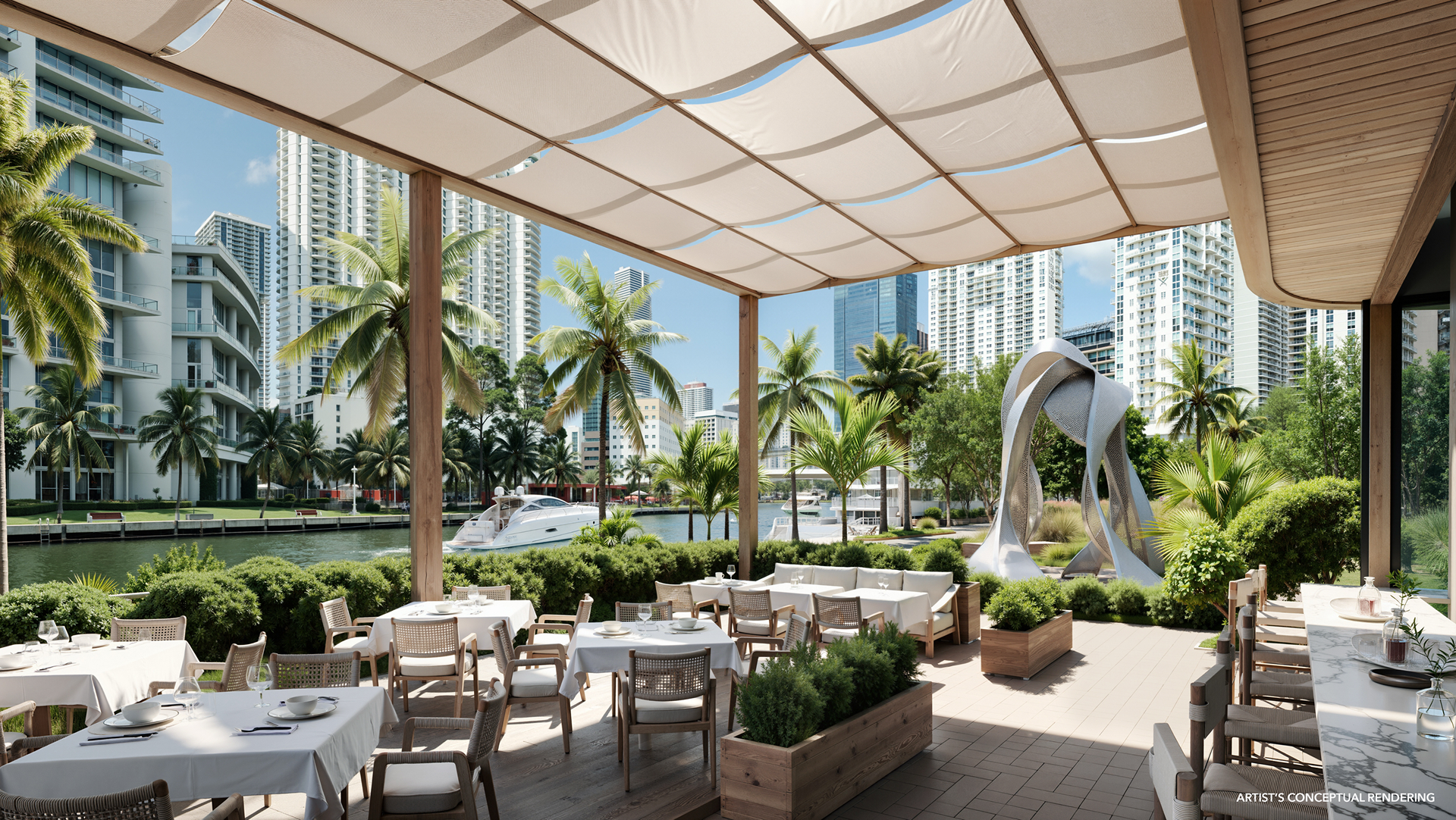 Terraza del restaurante AVRA