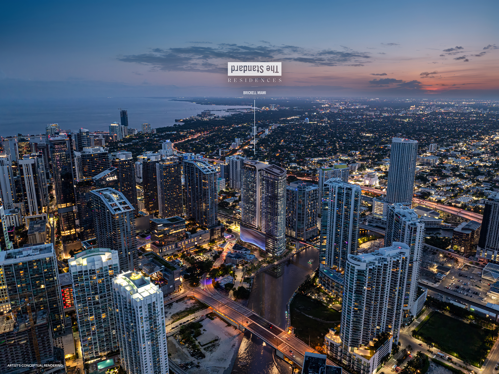 The Standard Residences Brickell junto al Miami River